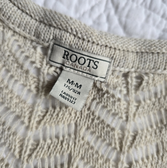 Roots Beige Maxi Dress Crochet Summer Beach Cover Up Size Medium - Picture 5 of 12